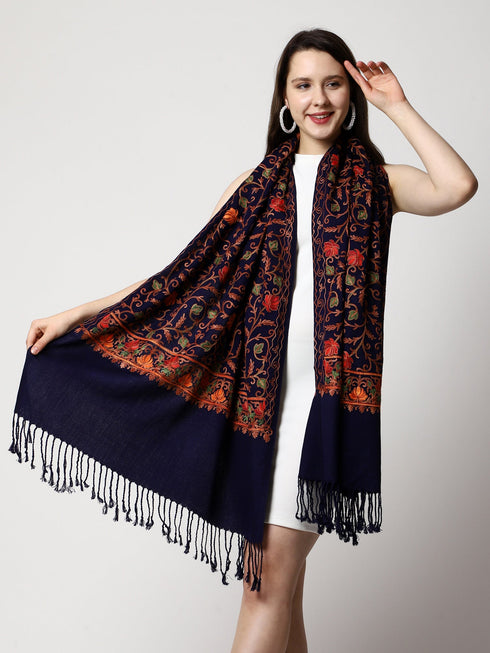 Women's Aari Embroidery Wool Stole